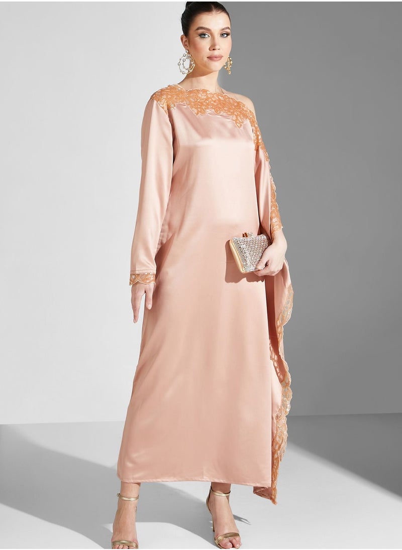 Threadz by Ajooni - Embellished Cold Shoulder Dress - Image 1