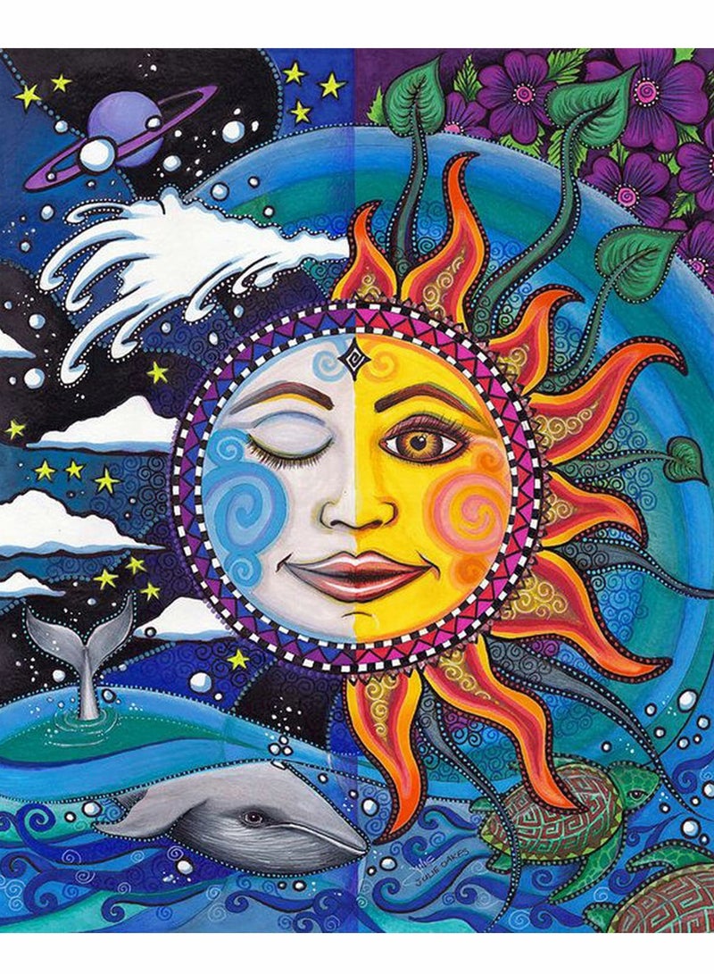 Zikra DIY Diamond Painting Kit, 5D Diamond Painting by Number Home Decor Accessories with Painting Canvas Point Pen Adhesive Drill Tray Sealed Bags Drills for Brain Exercise Relax Decompress - Image 1