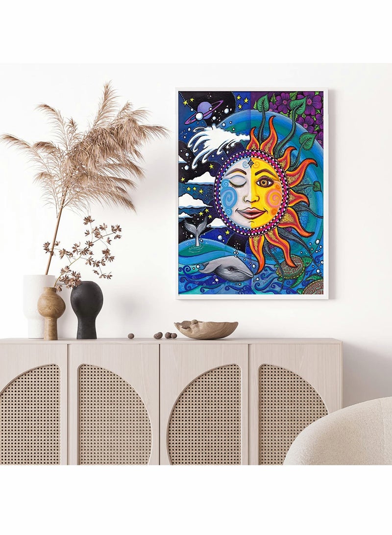 Zikra DIY Diamond Painting Kit, 5D Diamond Painting by Number Home Decor Accessories with Painting Canvas Point Pen Adhesive Drill Tray Sealed Bags Drills for Brain Exercise Relax Decompress - Image 3