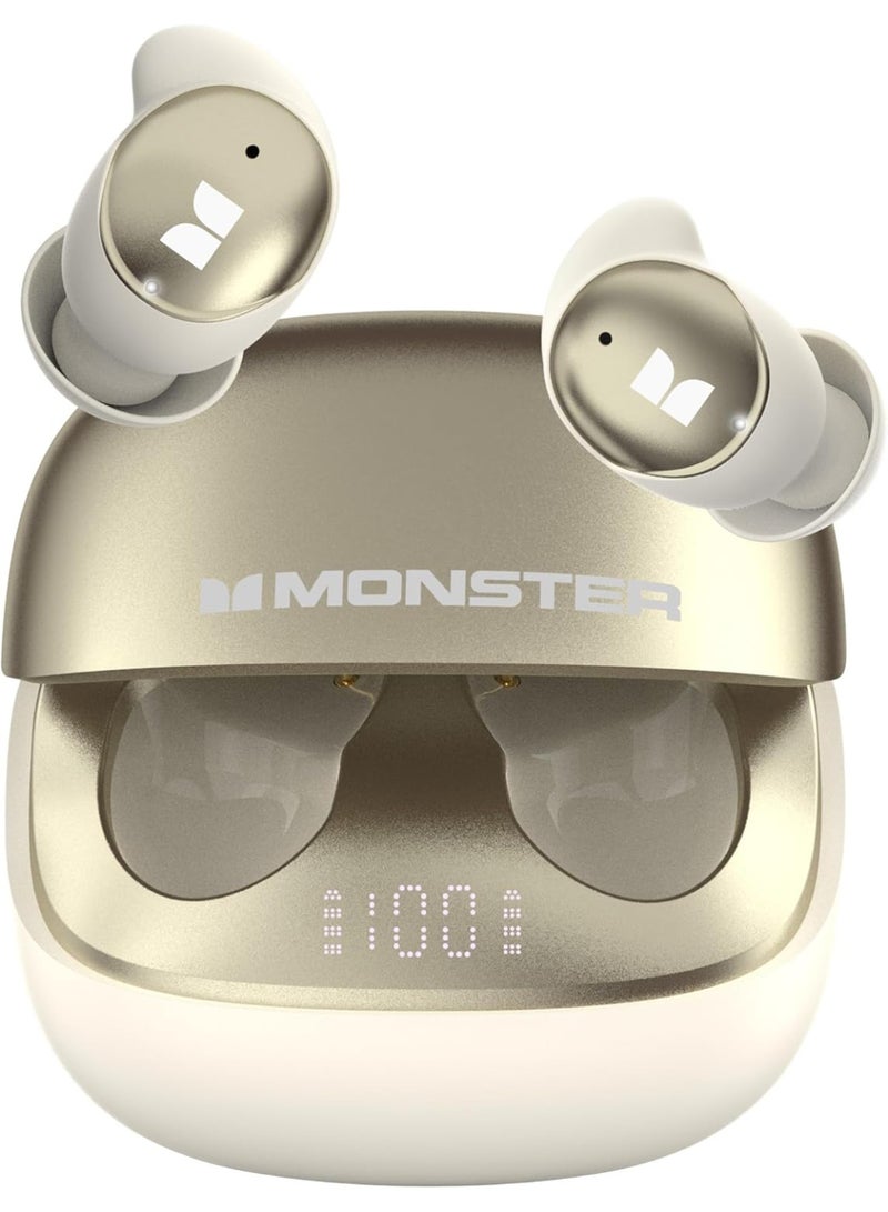 Monster Sleep Ear200, Wireless in-Ear Headphones, Bluetooth 6.0 Sleep Headphones, with ANC Active Noise Cancellation Designed for Side Sleepers, 30 Hours of bass Stereo Sound - White - Image 1