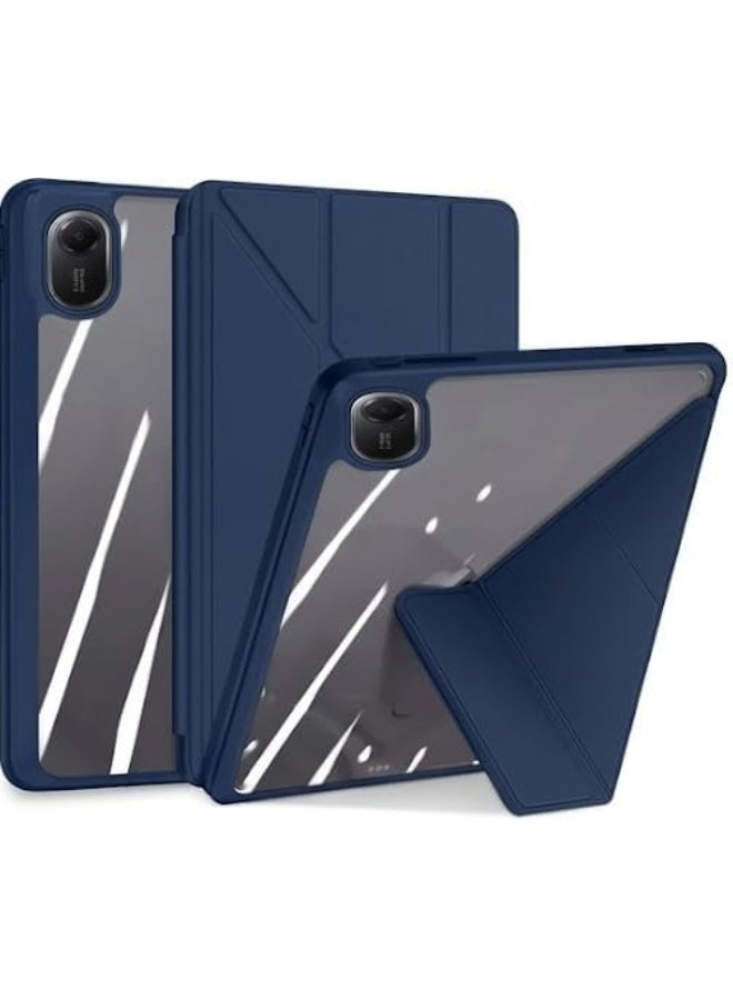 Y-Type Flip Case for Xiaomi Redmi Pad 2 11 inch 2025 Slim Hybrid Case Built-in Pencil Holder Shockproof Cover with Clear Back Shell for Xiaomi Redmi Pad 2 - (Blue) - Image 1