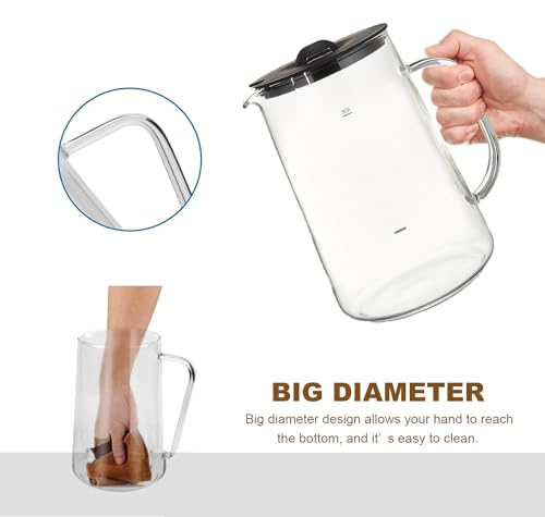 LITIFO Iced Tea Pitcher With Lid for Litifo Iced Tea & Coffee Maker, 2.5-quart, Glass - Image 3