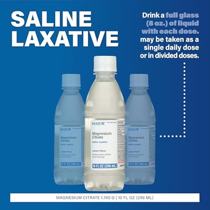 Major Magnesium Citrate Saline Laxative - Helps Relieve Occasional Constipation (Irregularity) - Lemon Flavor - 10 Fl. Oz. (1 Pack) - Image 2