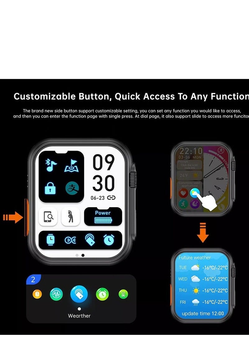 الساعات الذكية Ultra V2 سلسلة 2 ، مع الصحة واللياقة البدنية تعقب الرياضة ووتش دعم NFC ، 4 إضافية استبدال الشريط 49mm متعدد الألوان