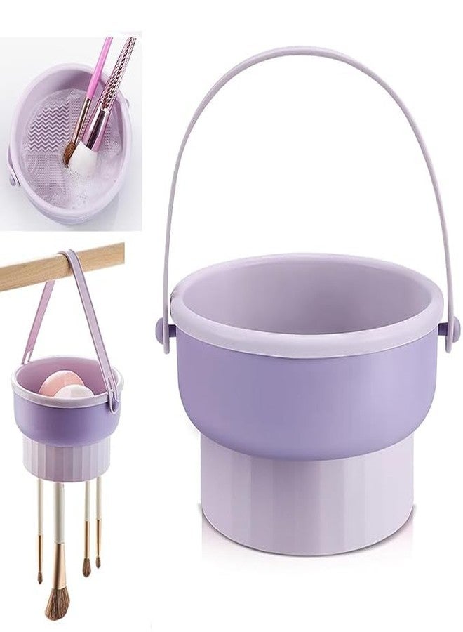 ERITIN 3-in-1 Silicone Makeup Brush Cleaning Bowl with Handle Foldable Brush Washer Drying Holder Cleaning Mat for Makeup Brushes - Image 1