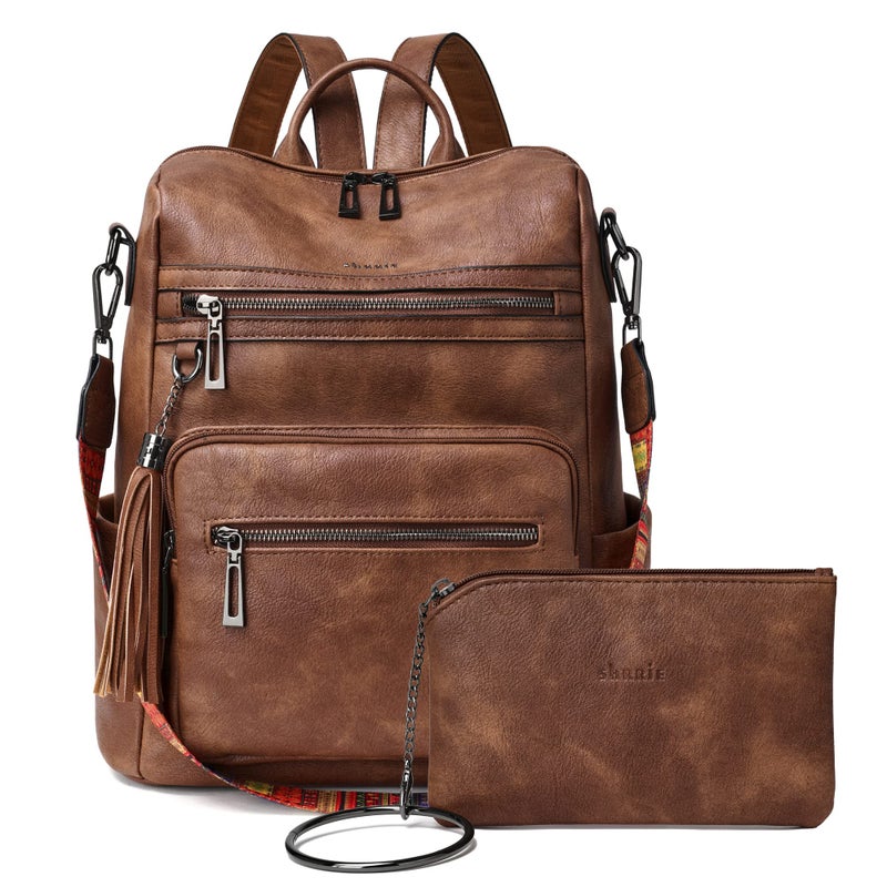 Shrrie Backpack Purse for Women Leather Backpack Fashion Designer Travel Backpack Convertible Shoulder Bag - Image 1