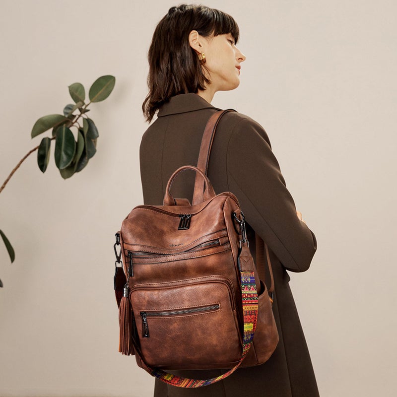 Shrrie Backpack Purse for Women Leather Backpack Fashion Designer Travel Backpack Convertible Shoulder Bag - Image 2