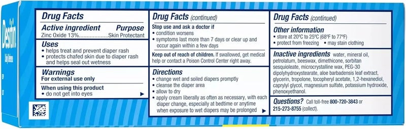 Desitin كريم ديسيتين السريع لتخفيف طفح الحفاضات بأكسيد الزنك 4 أونصات عبوة من 8 - Image 3