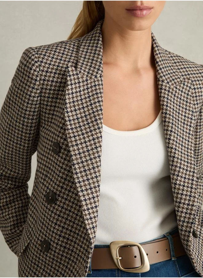 REISS Db Textured Check Blazer