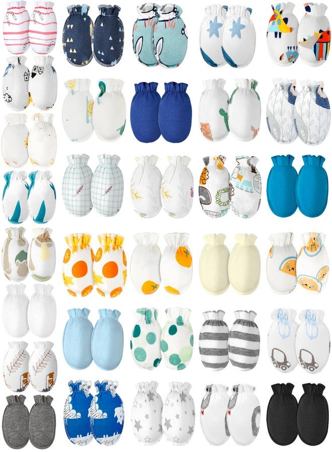 ONESING 32 Pairs Soft Newborn Baby Mittens No Scratch Elastic Infant Baby Gloves Essentials for 0-6 Months Baby Boys Girls - Image 1