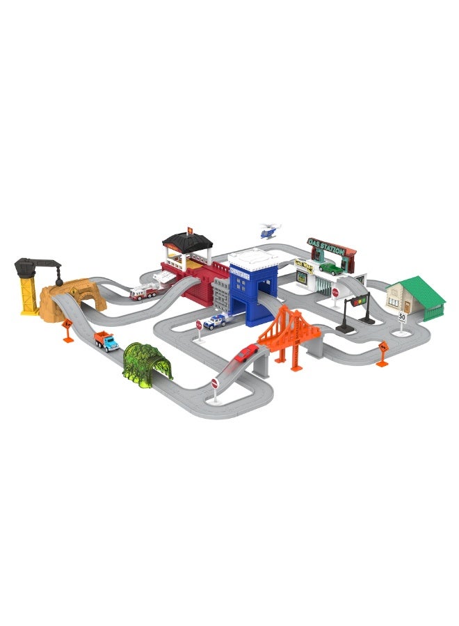 باتات طقم ألعاب حلبة السباق ومتجر السيارات مع سيارات صغيرة 80 قطعة - WH1136Z - Image 1