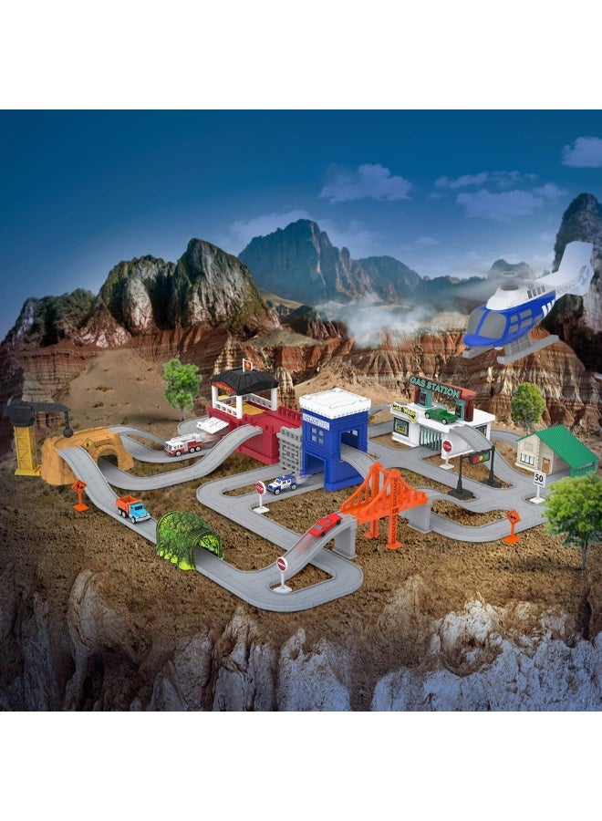 باتات طقم ألعاب حلبة السباق ومتجر السيارات مع سيارات صغيرة 80 قطعة - WH1136Z - Image 4