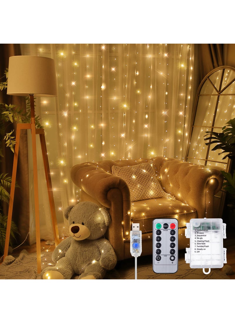 Meonum Meonum Curtain Tapestry Backdrop String Lights Each 13 Strings 66 x 5 ft Tapestry Fairy String Light 8 Modes Window Wall Hanging Light Strings for Bedroom Christmas Curtain Decor1 Pack 