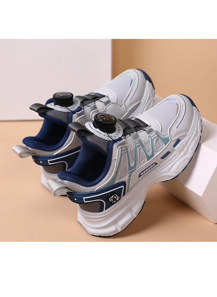 BOBDOG Children's Sports Running Shoes With Buttons And Waterproof Leather Surface - Image 3