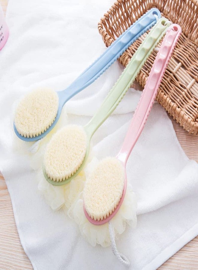 Doville 2-in-1 Body Bathing Brush with Soft Bristle and Loofah Back Scrubber Brush Massage for body Exfoliating and Cleansing - Handle Shower for Smooth, Glowing Skin for men & women - Image 2