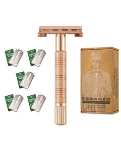 Vikings Blade VIKINGS BLADE Safety Razor for Women + 5 Swedish Steel Blades. Quick Release Head, Double Edge. Smooth, Reusable, Recyclable (Model: Eva)  - Image 1