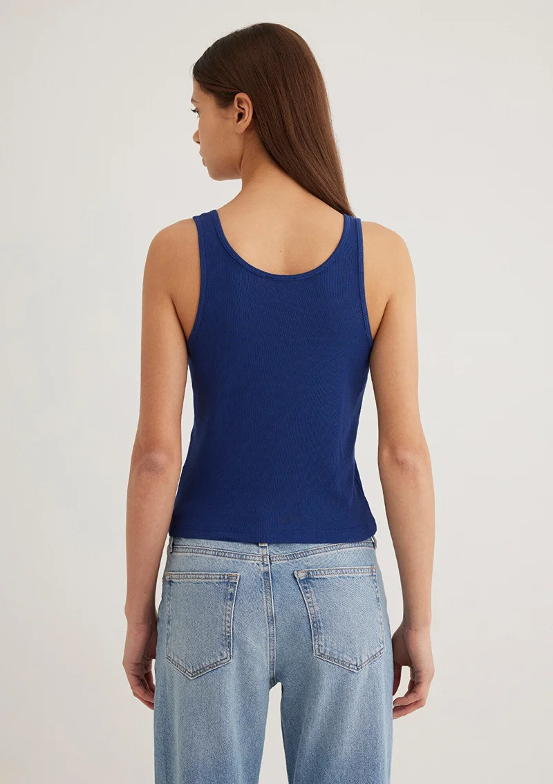 MAVI Mavi Logo Printed Blue Tank Top