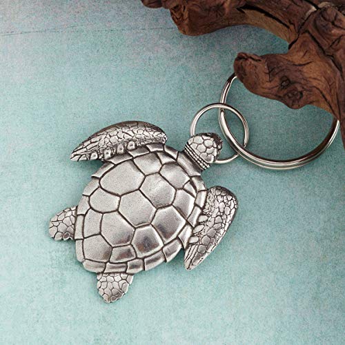 DANFORTH – Sea Turtle Keychain, Handcrafted Pewter Beach Keychain – 2”, Made In USA - Image 2