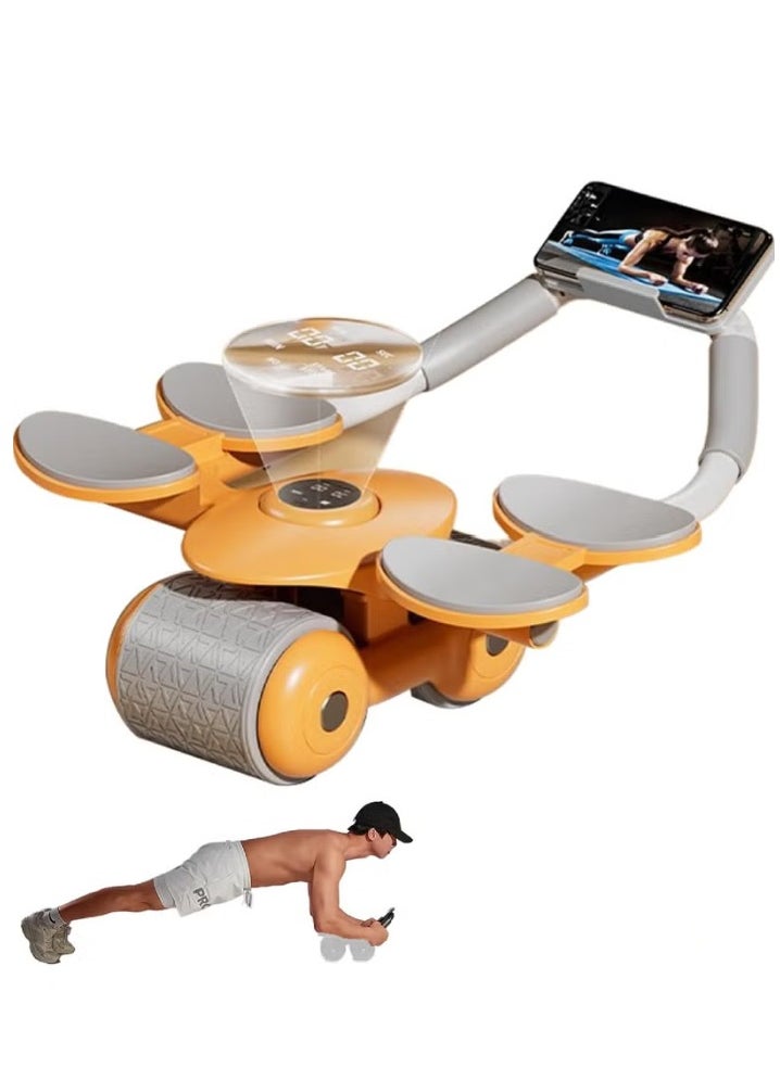 Generic - Ab Roller Wheel with Knee Mat &Timer, Automatic Rebound Abdominal Wheel, Ab Abdominal Exercise Roller with Elbow Support, Abs Workout Equipment Ab Exercise Roller for Women Men - Image 1