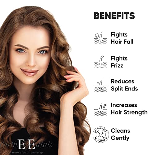 Earth Essentials Hair Shampoo Sulfate free with Nourishing Shikakai, Aloe Vera and Moringa Extracts, herbal Shampoo, 200ml - Image 3