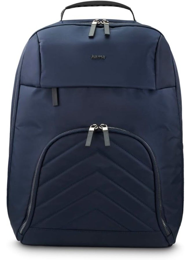 Hama Premium Lightweight Backpack for Laptop (Laptop Compartment Padded for Laptops up to 16.2 Inches, with Front Pocket and Inner Compartment, Ultralight Daypack, Waterproof), Dark blue - Image 1