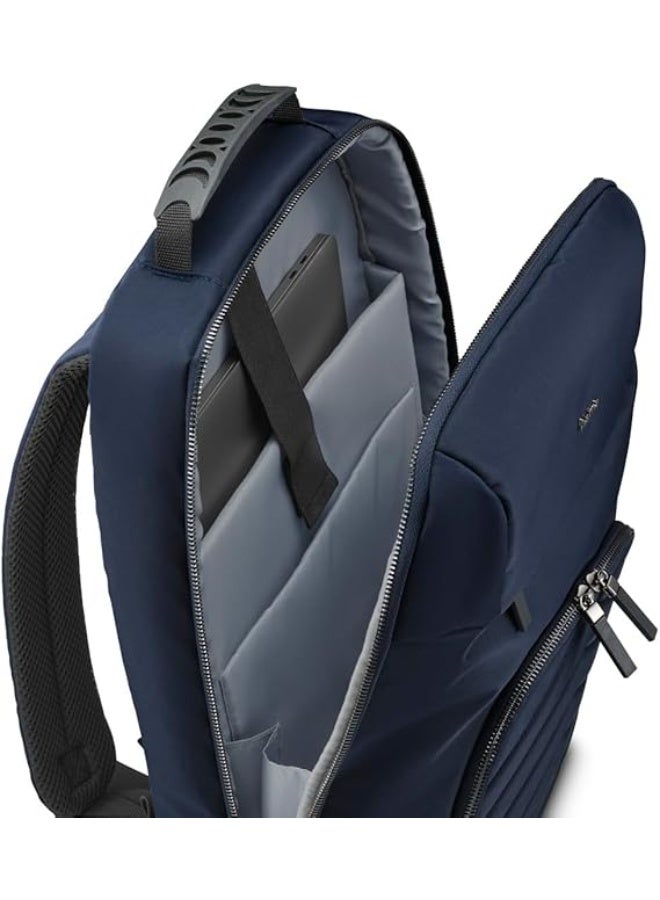 Hama Premium Lightweight Backpack for Laptop (Laptop Compartment Padded for Laptops up to 16.2 Inches, with Front Pocket and Inner Compartment, Ultralight Daypack, Waterproof), Dark blue - Image 2