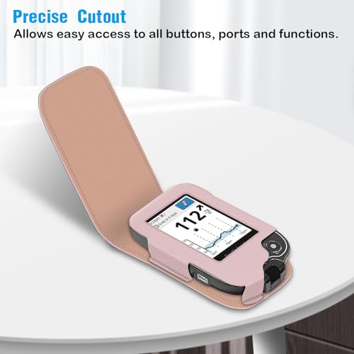 MEDMAX PU Protective Case with Detachable Hanging Lanyard for Freestyle Libre 3 2 / Libre Reader, Lightweight Shockproof Diabetic Storage Neck Sling Carrying Case with Carabiner Clip (Rose Gold) - Image 5