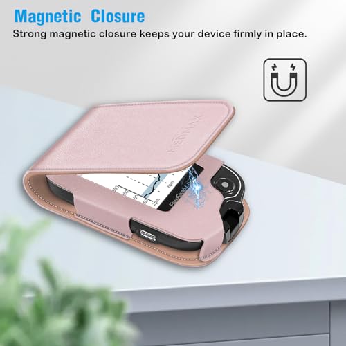 MEDMAX PU Protective Case with Detachable Hanging Lanyard for Freestyle Libre 3 2 / Libre Reader, Lightweight Shockproof Diabetic Storage Neck Sling Carrying Case with Carabiner Clip (Rose Gold) - Image 4