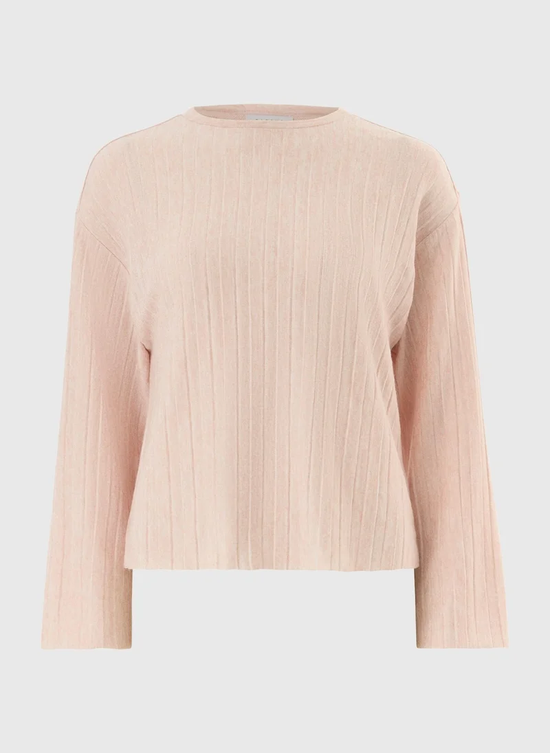ماتلان Pink Soft Touch Pleated High Neck Top