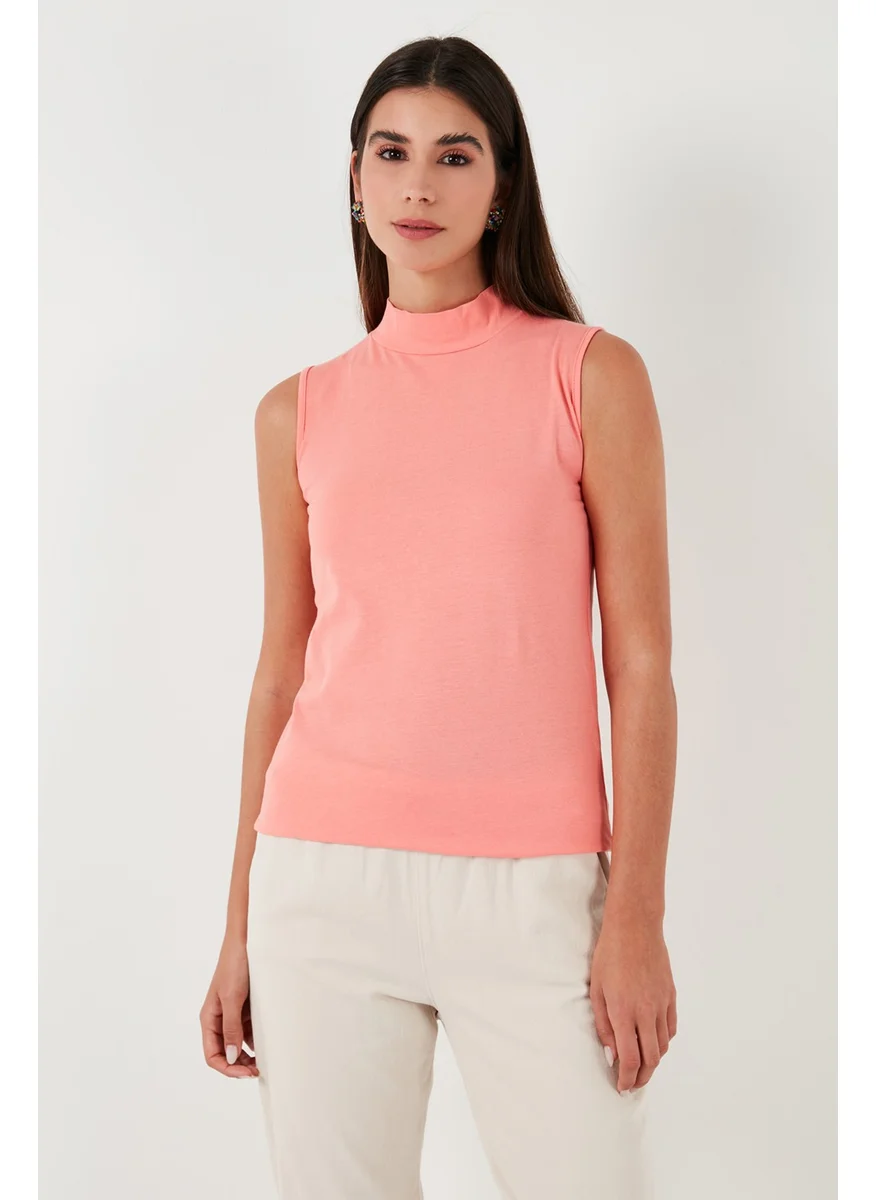 Lela Cotton Sleeveless High Collar T Shirt Women's T Shirt 5865710