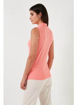 Lela Cotton Sleeveless High Collar T Shirt Women's T Shirt 5865710  - Image 4