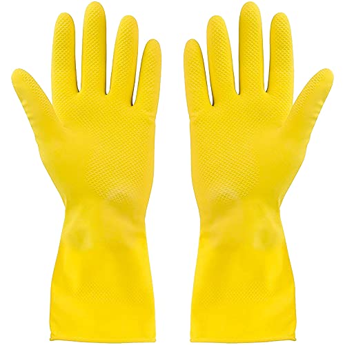 SteadMax 3/6 Pairs Cleaning Gloves, Reusable Natural Rubber Dish Gloves, Waterproof Latex Non-Slip Dishwashing Gloves for Kitchen and Household (Large, 3 Pack) - Image 3