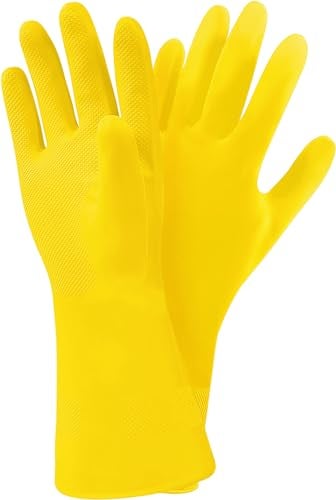 SteadMax 3/6 Pairs Cleaning Gloves, Reusable Natural Rubber Dish Gloves, Waterproof Latex Non-Slip Dishwashing Gloves for Kitchen and Household (Large, 3 Pack) - Image 2