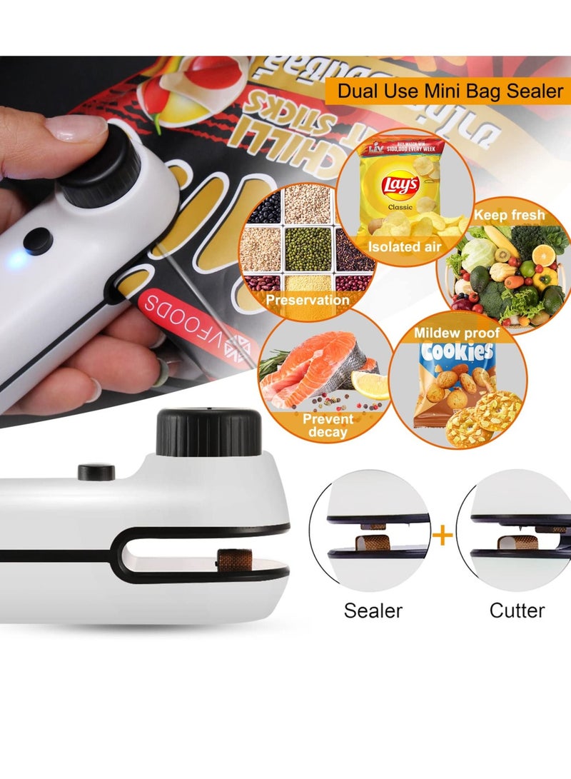 SYOSI Mini Bag Sealer, 2 in 1 USB Rechargeable Heat Sealer and Cutter, Mini Chip Bag Sealer Heat Seal, with Soft Magnetic Portable Bag Machine, for Plastic Bags Snacks Freshness and Food Storage - Image 2