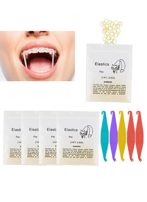 1/4" 6.4mm 500pcs Orthodontic Elastic Rubber Bands Dental Rubber Pull Bands with Braces Elastic Pads