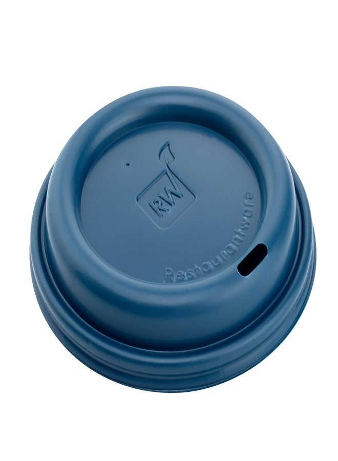 Restaurantware-Coffee Cup Lids Only For 8, 12, 16 and 20 oz Cups 25 Pack Of Disposable Midnight Blue Hot Cup Lids Leakproof Plastic Drink Covers Elevated Spout Air Flow Vent For Espresso Beverages - Image 1