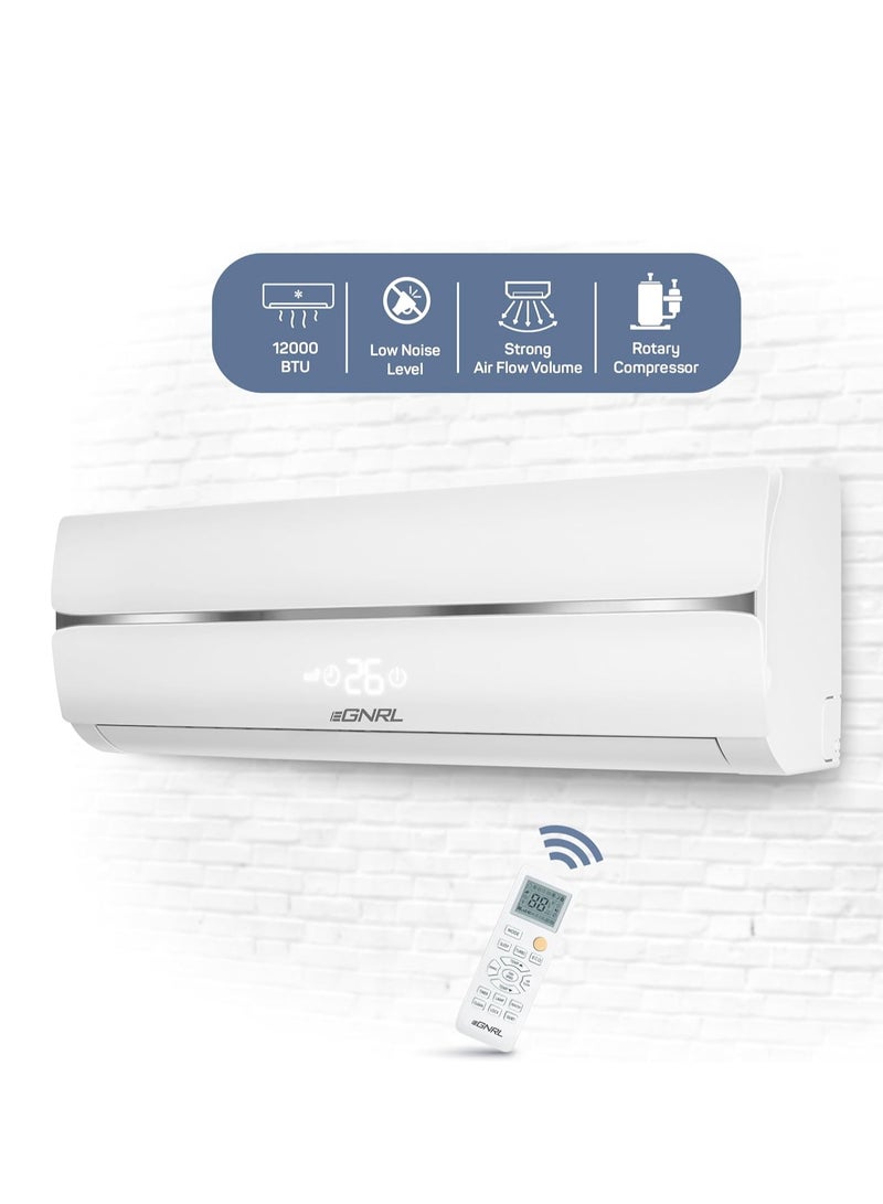 EGNRL Split AC White 12000 BTU T1 Rotary R410a, EG12C, 2024 New Series Model, 1 Ton with 3M Pipe Kit, Golden Fin, Rotary, 1 Year Manufacturer Warranty, 1 Year Compressor Warranty EG12C white - Image 2