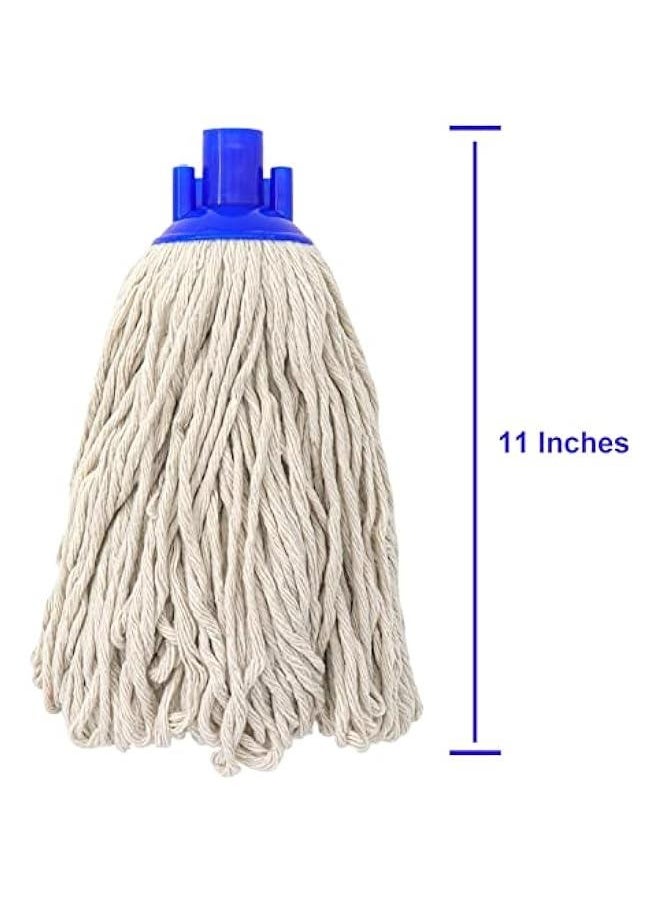 Cotton String Screw on Type Mop Replacement Head Refill Compatible with All Standard US Threading Pole - 3 PCS