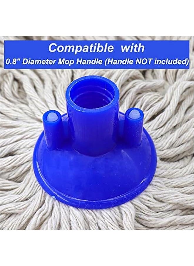 Cotton String Screw on Type Mop Replacement Head Refill Compatible with All Standard US Threading Pole - 3 PCS