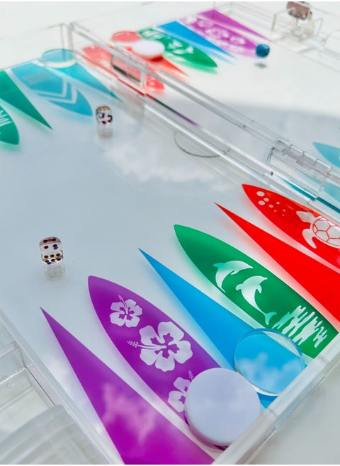 GameGuru Summer Design Acrylic Tawla Set
