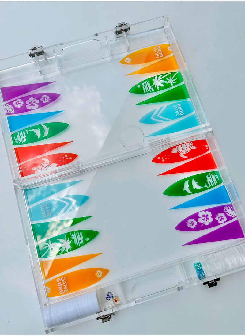 GameGuru Summer Design Acrylic Tawla Set