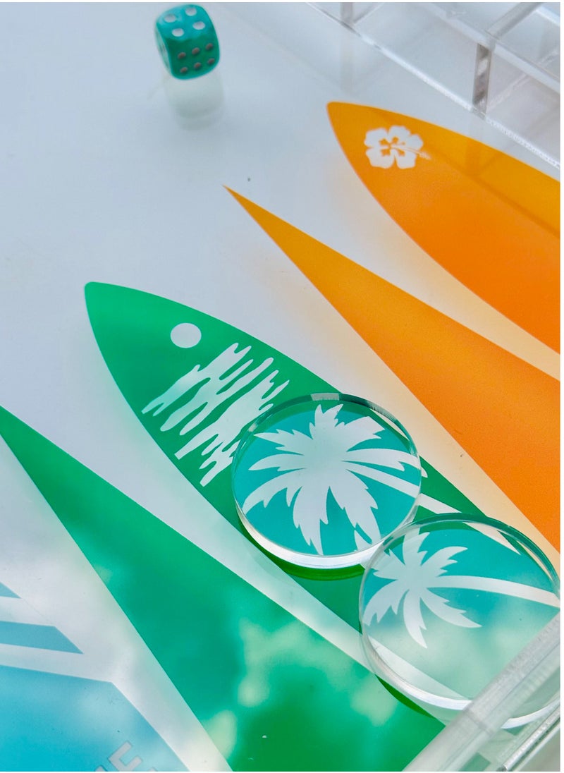 GameGuru Summer Design Acrylic Tawla Set