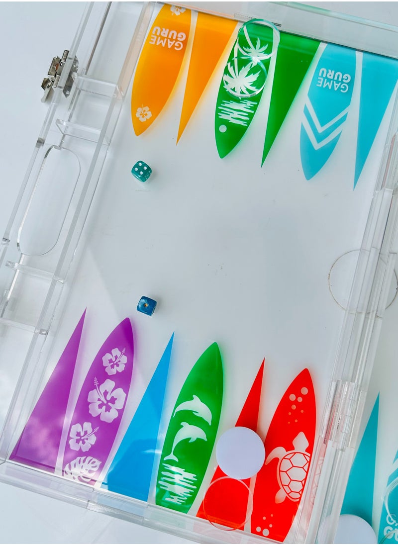 GameGuru Summer Design Acrylic Tawla Set