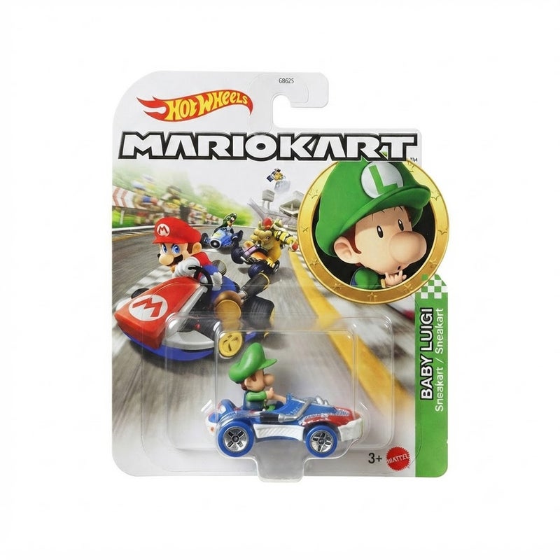 Hot Wheels Mattel Hot Wheels Mario Kart Baby Luigi Sneeker Die-Cast Kart - HDB28 - Image 1