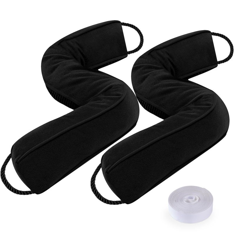 Sunolga 2 Packs 38 Inches 22LB Weighted Door Draft Stopper Filled with Glass Beads  Cotton Removable Machine Washable Sound Proof Under Door Draft Blocker with AntiAbrasion Bottom for Door Black
