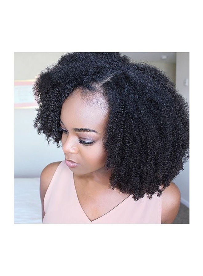 NIBEMINENT Brazilian Less Lace Front Full Curly Wave Wig Black 20x18x3centimeter - Image 1