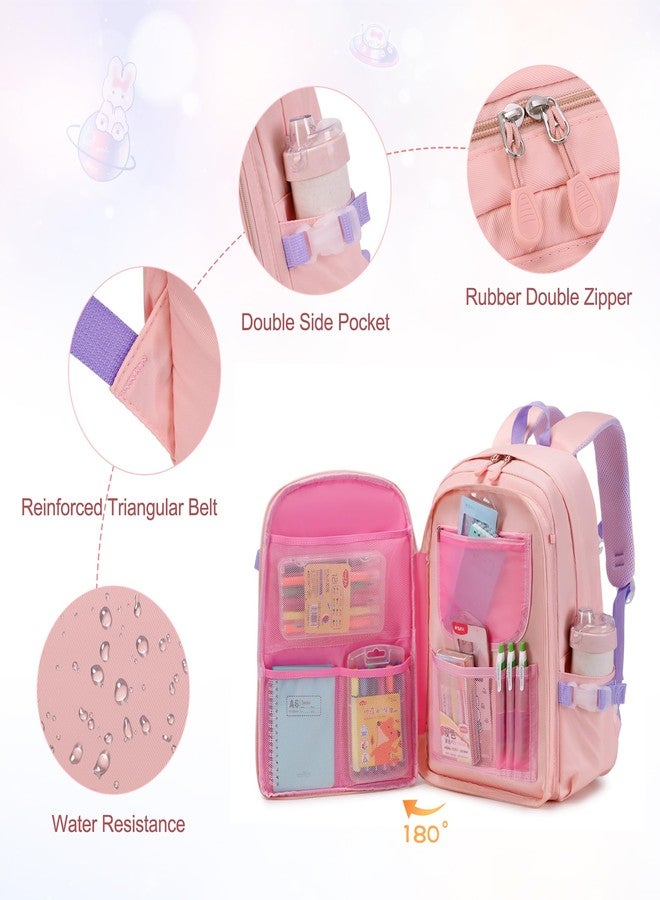 FIXITOK Girls Backpack Set, 3PCS Kids Backpack for Girls, Kawaii Bunny School Backpacks for Girls Kindergarten Elementary Preschool Middle School Bags with Lunch Box Pencil Case Pink - Image 3