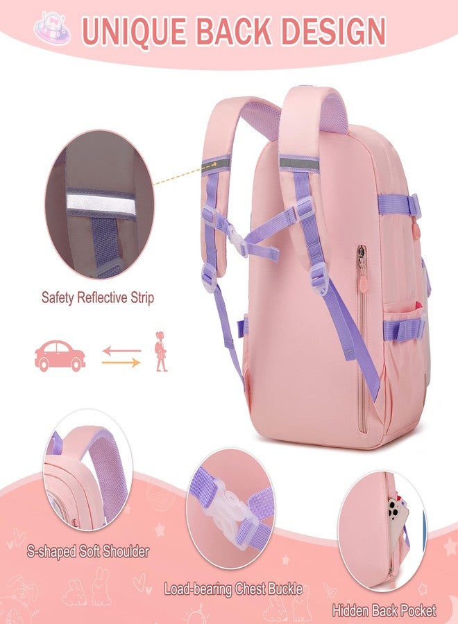FIXITOK Girls Backpack Set, 3PCS Kids Backpack for Girls, Kawaii Bunny School Backpacks for Girls Kindergarten Elementary Preschool Middle School Bags with Lunch Box Pencil Case Pink - Image 5