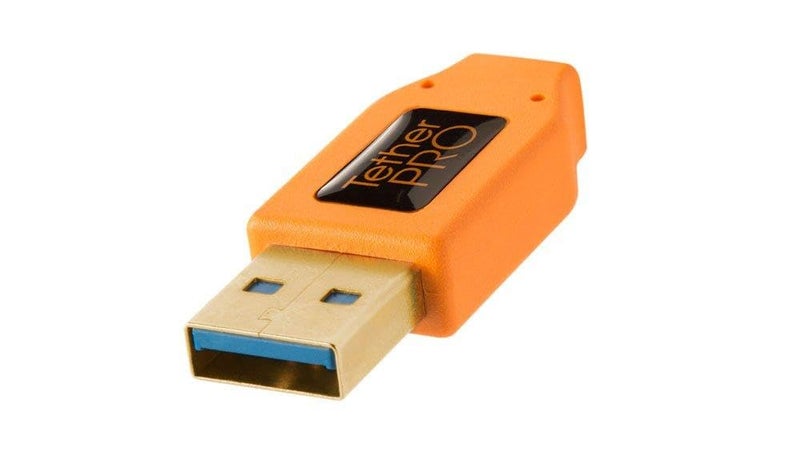 Tether Tools TetherPro USB 3.0 to Micro-B Right Angle Cable | for Fast Transfer and Connection Between Camera and Computer | High Visibility Orange | 15 Feet (4.6 m) - Image 4