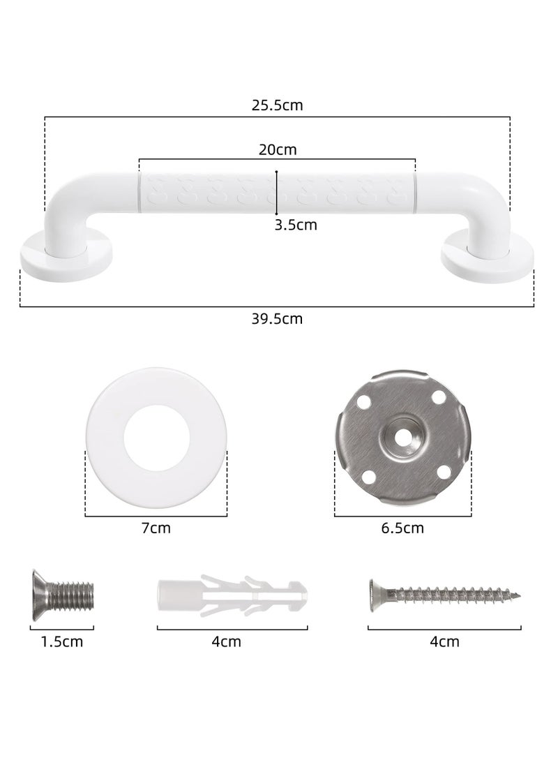 SYOSI 2PCS Stainless Steel Bath Grab Rails with Anti-Slip Grip and Safety Luminous Circles, 40CM Shower Handle and Towel Rail  - Image 2